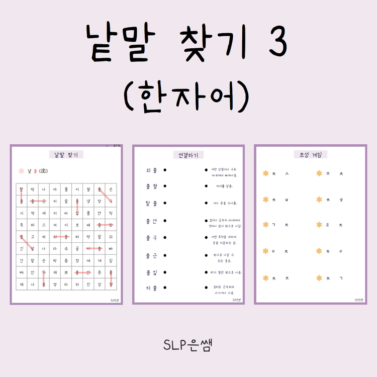 낱말 찾기3(한자어) [SLP은쌤]